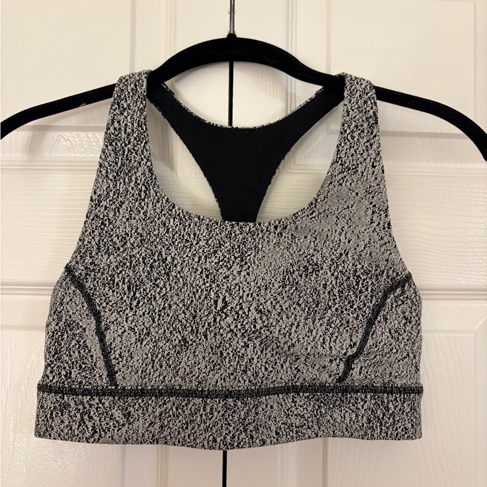 Lululemon Athletica Textured Black and White Sports Bra
